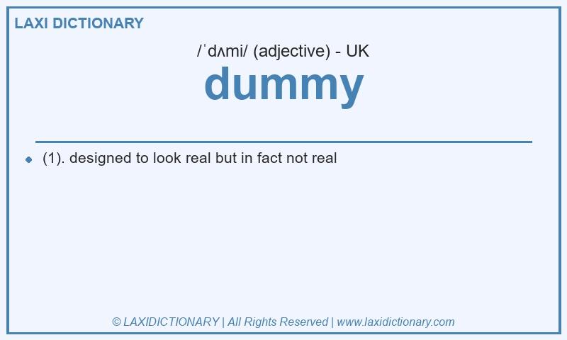 Definition dummy in British English