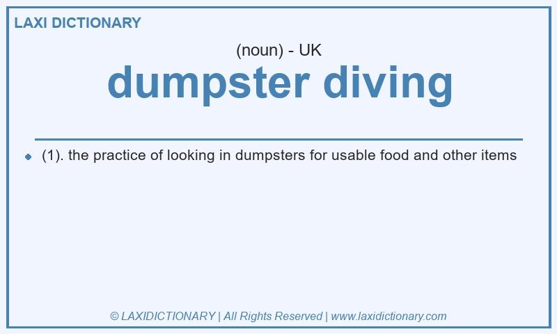 Definition dumpster diving in British English