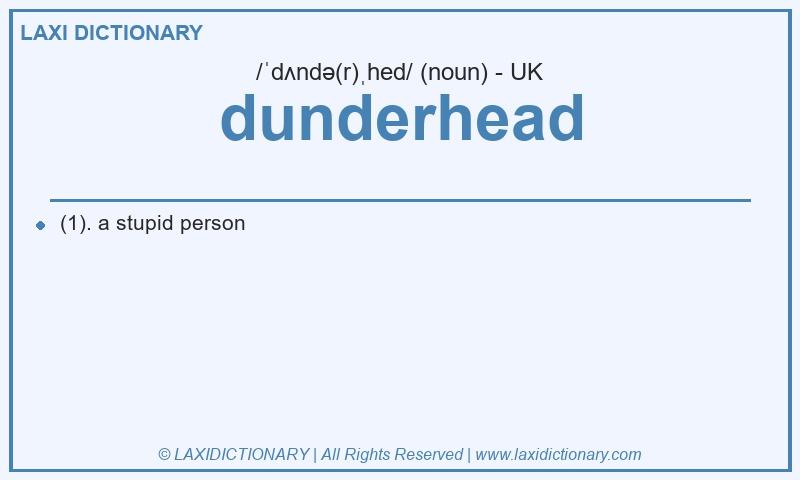 Definition dunderhead in British English