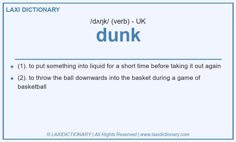 Definition dunk in British English