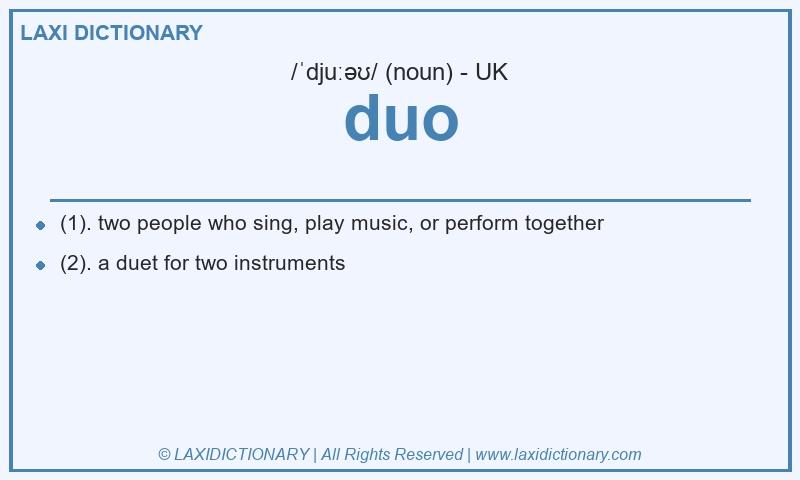 Definition duo in British English