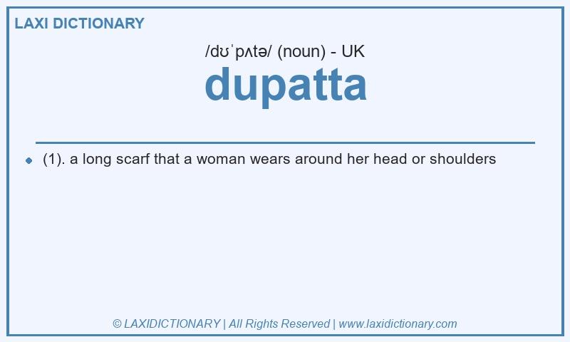 Definition dupatta in British English