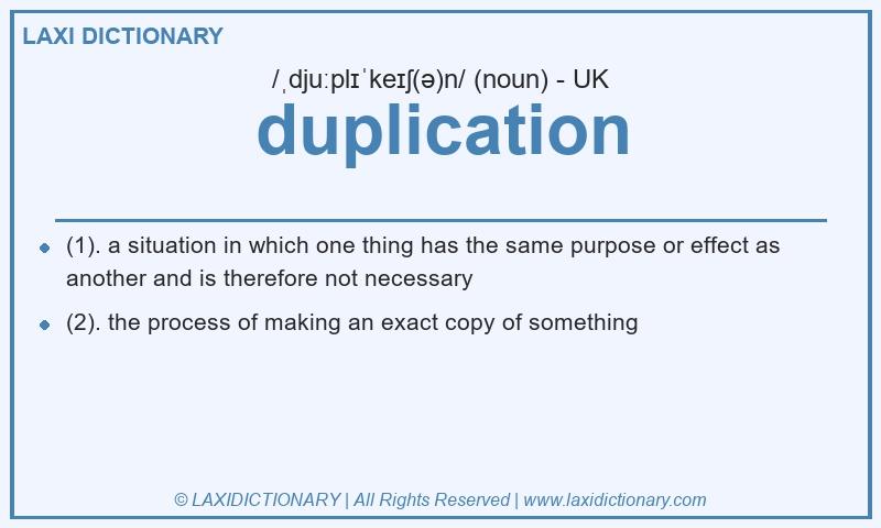 Definition duplication in British English