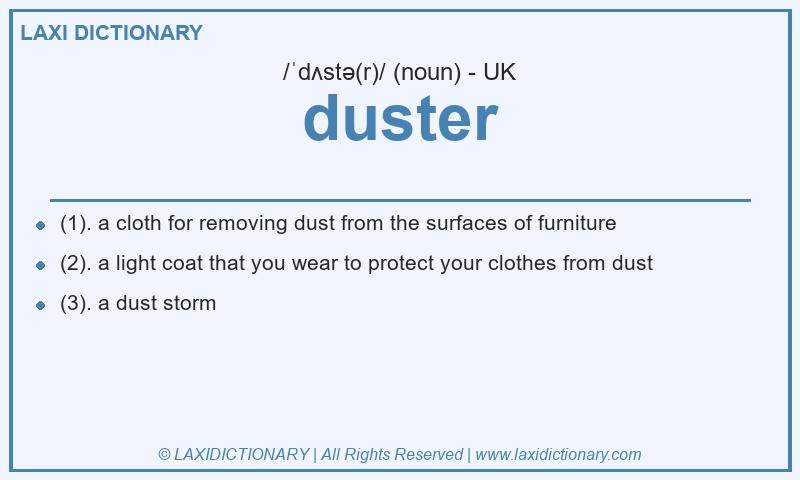 Definition duster in British English
