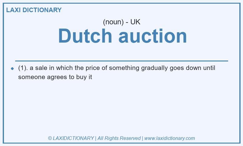 Definition Dutch auction in British English