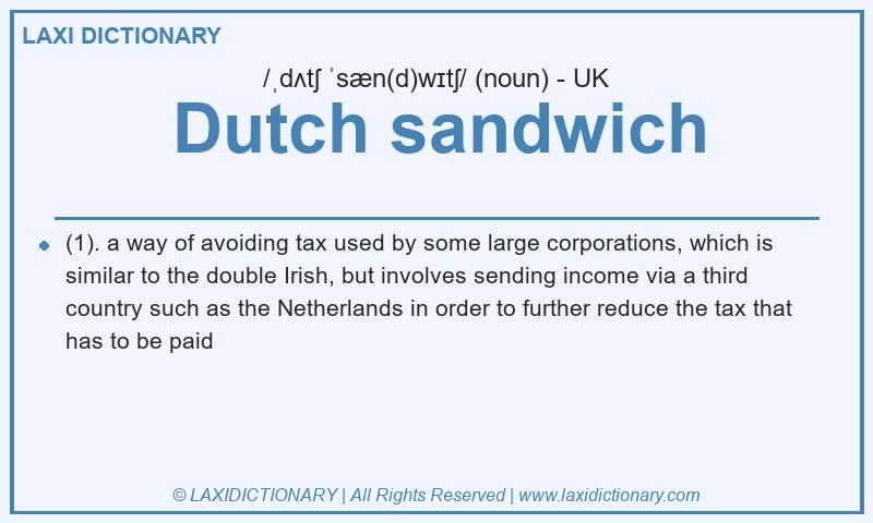 Definition Dutch sandwich in British English