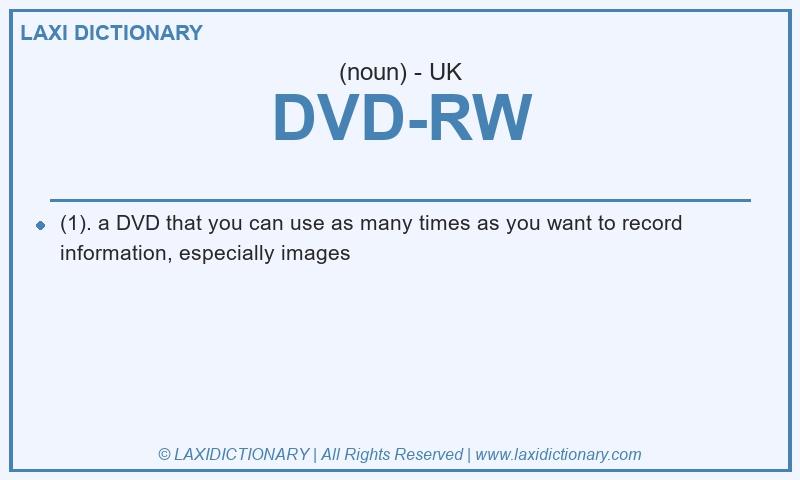 Definition DVD-RW in British English