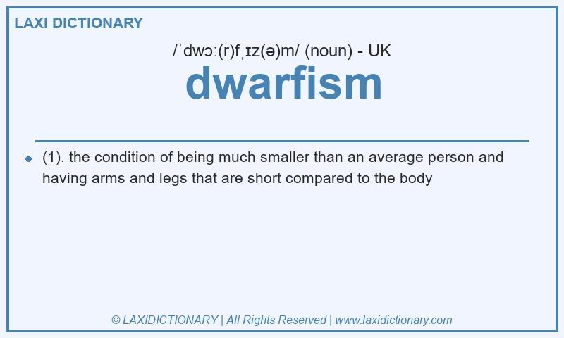 Definition dwarfism in British English