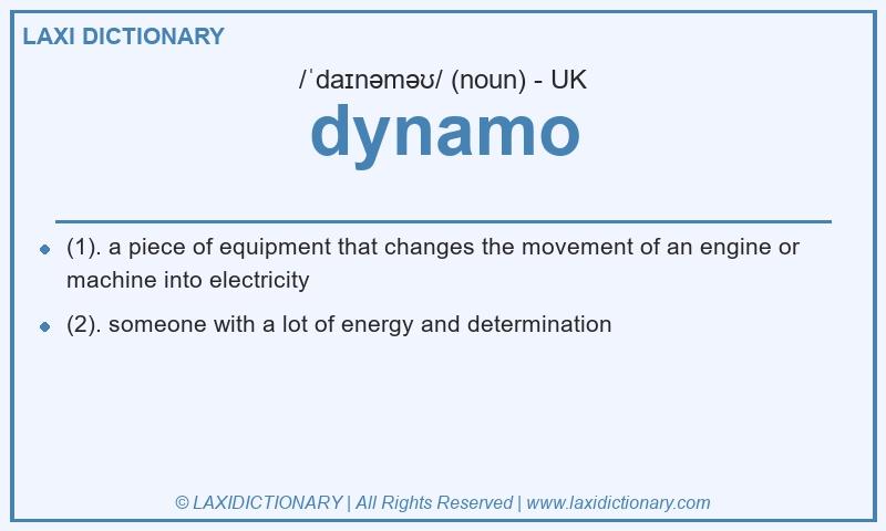 Definition dynamo in British English
