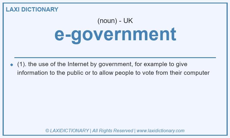 Definition e-government in British English