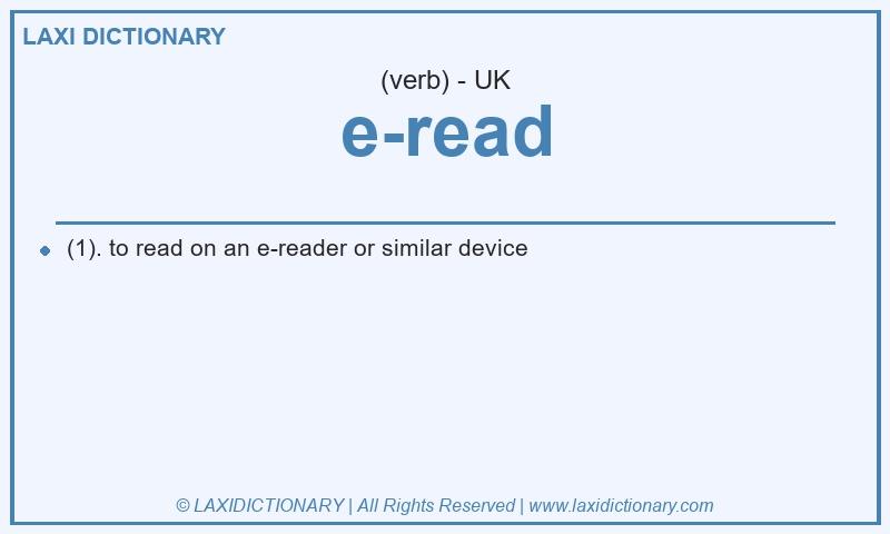 Definition e-read in British English