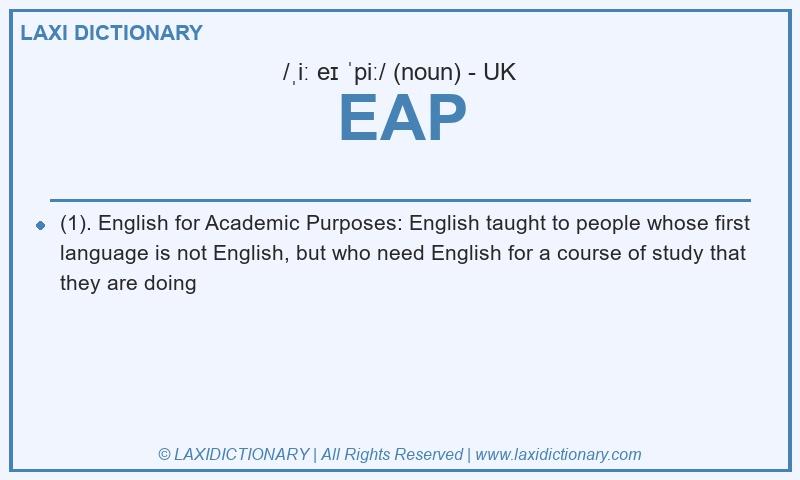 Definition EAP in British English