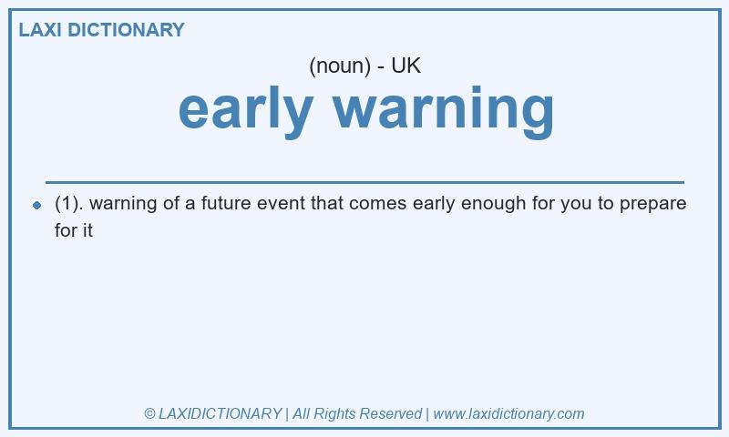 Definition early warning in British English