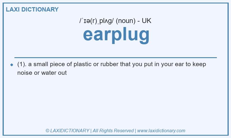 Definition earplug in British English