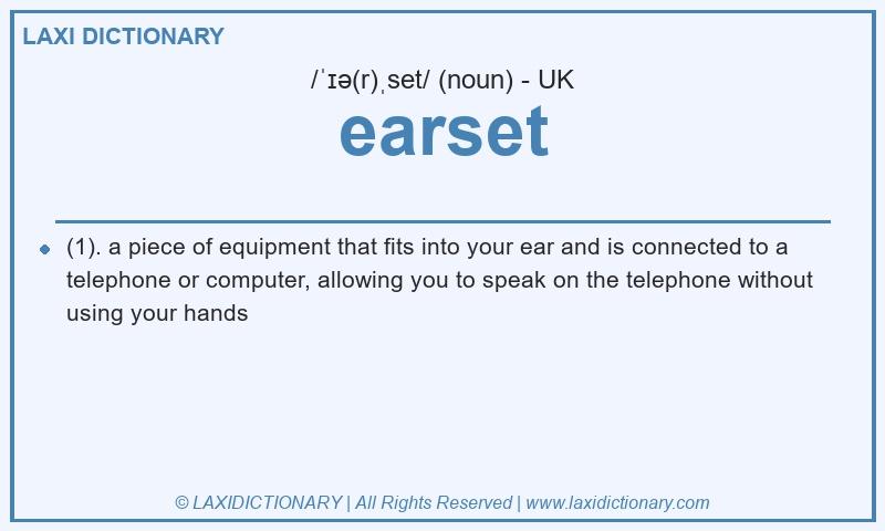 Definition earset in British English