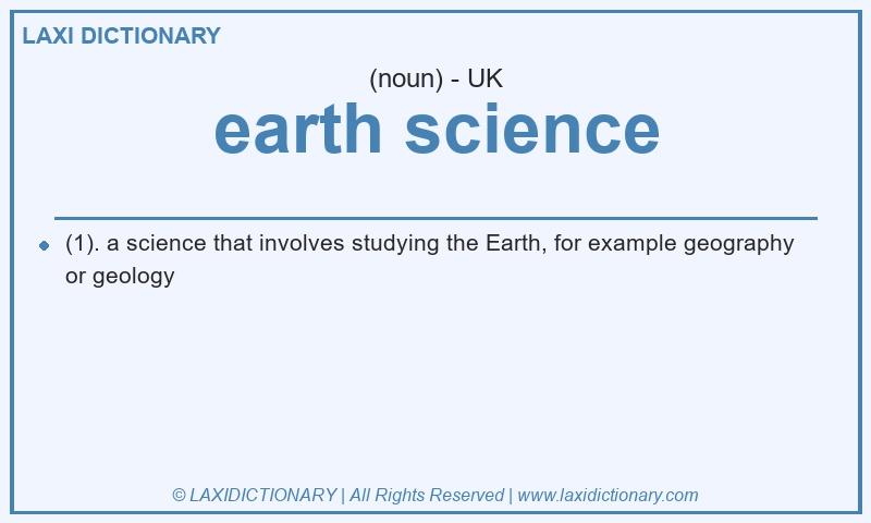 Definition earth science in British English