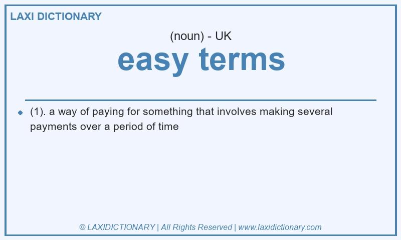 Definition easy terms in British English