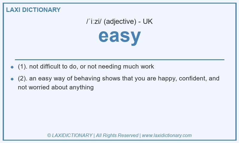 Definition easy in British English