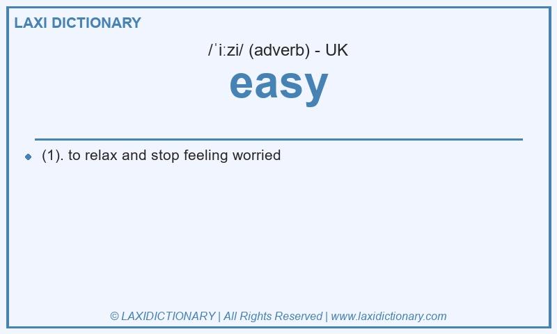 Definition easy in British English