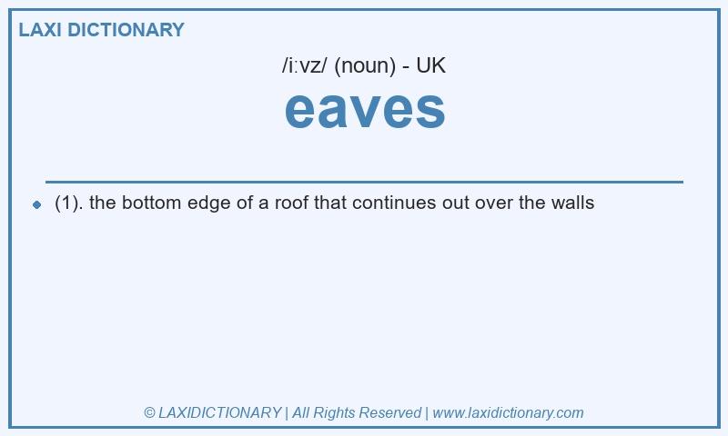Definition eaves in British English
