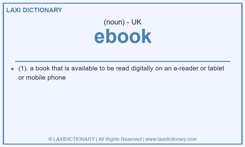 Definition ebook in British English