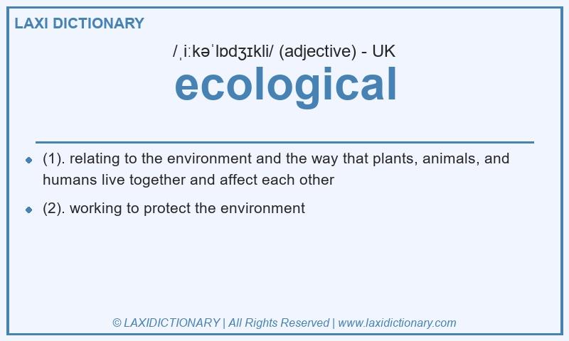 Definition ecological in British English