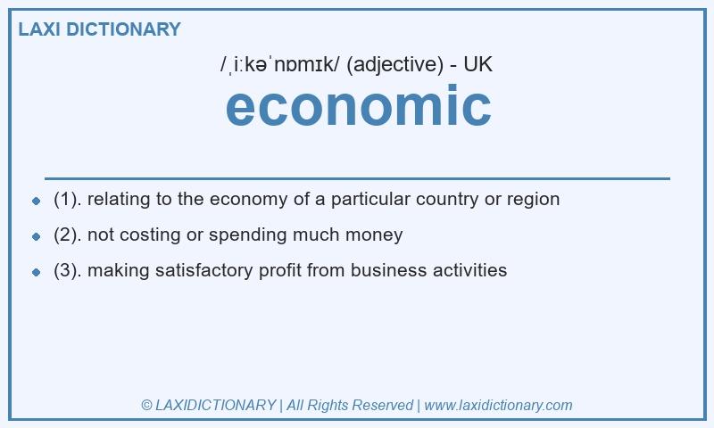 Definition economic in British English