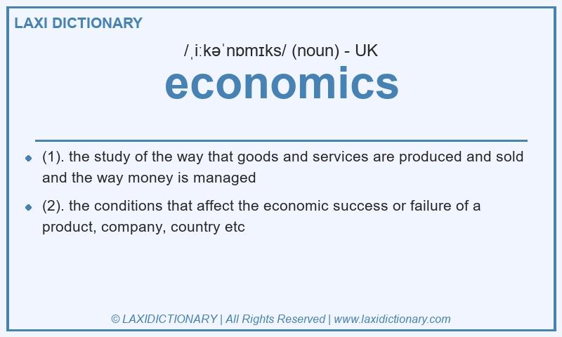 Definition economics in British English