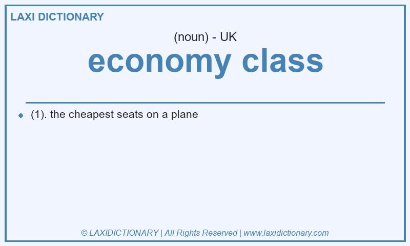 Definition economy class in British English