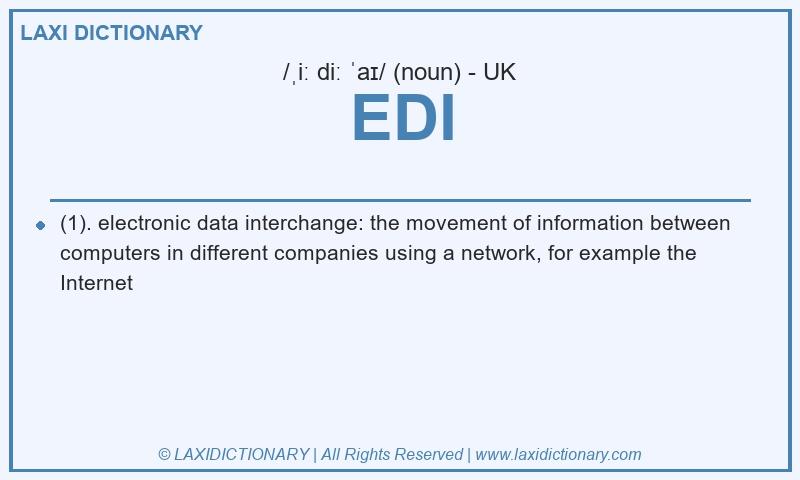 Definition EDI in British English