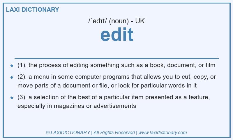 Definition edit in British English