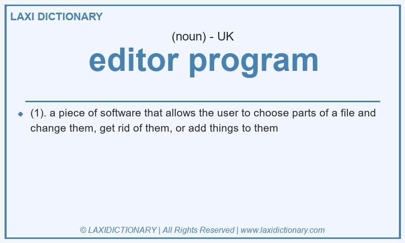 Definition editor program in British English