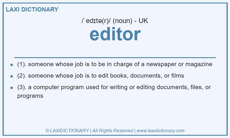 Definition editor in British English