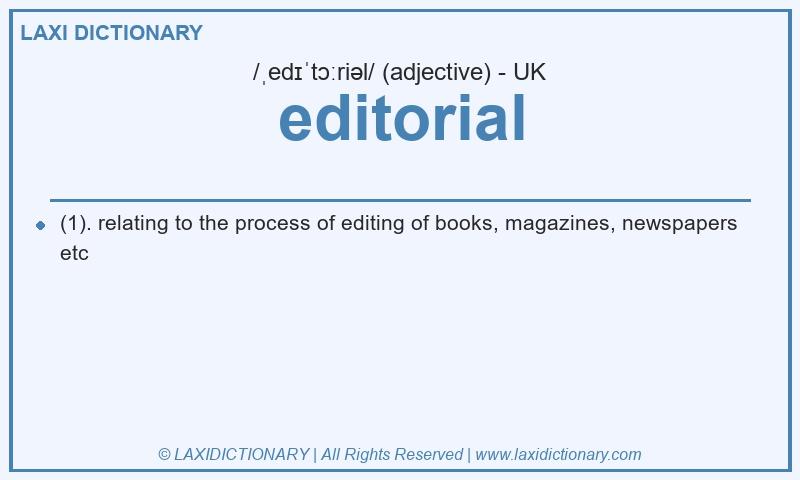 Definition editorial in British English