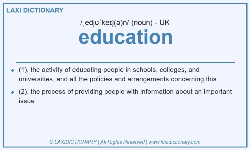 Definition education in British English