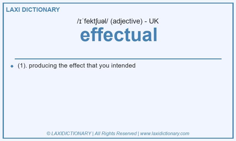 Definition effectual in British English