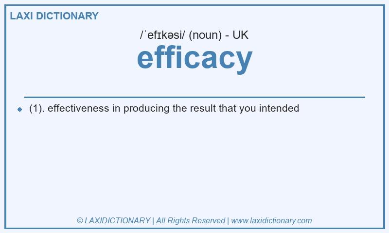 Definition efficacy in British English