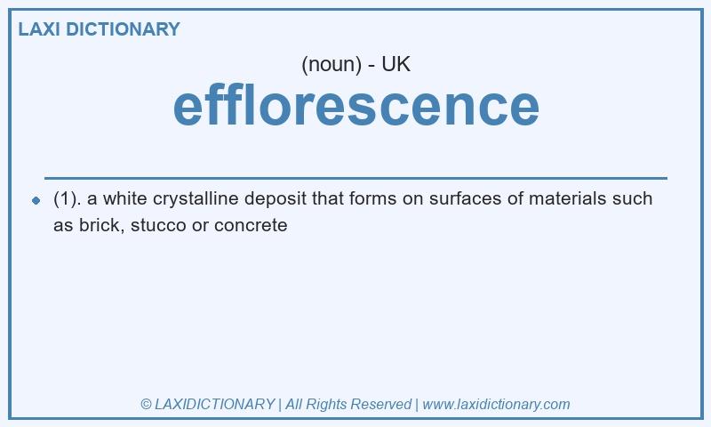 Definition efflorescence in British English