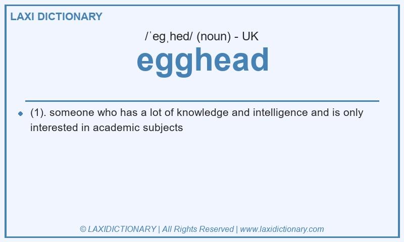 Definition egghead in British English