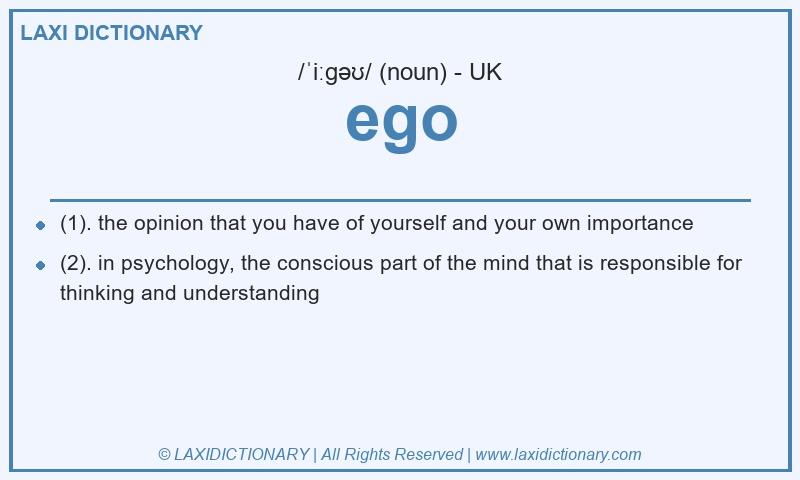 Definition ego in British English