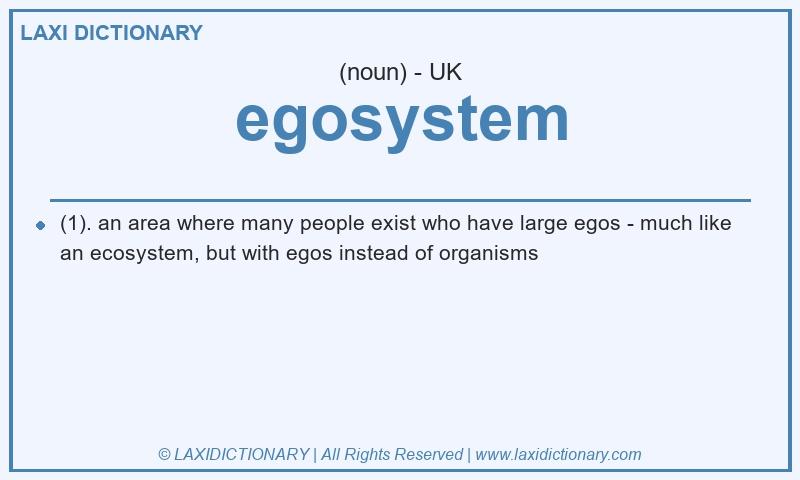 Definition egosystem in British English