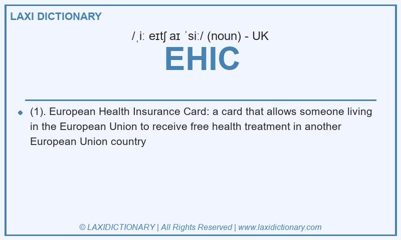 Definition EHIC in British English