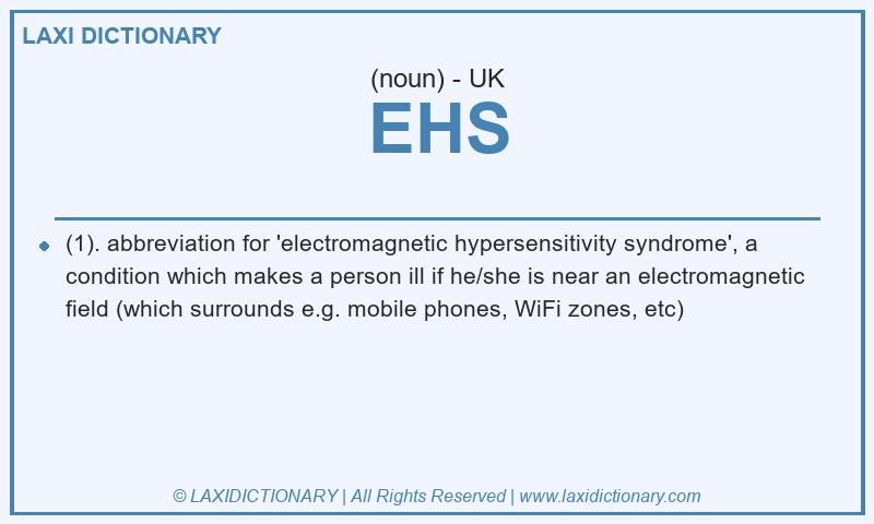 Definition EHS in British English