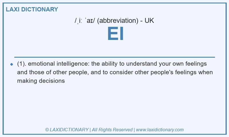 Definition EI in British English