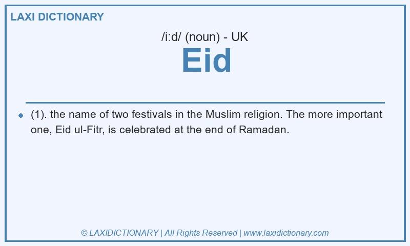 Definition Eid in British English