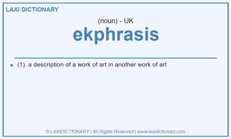 Definition ekphrasis in British English
