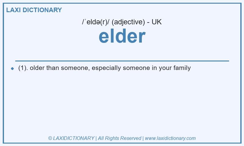 Definition elder in British English