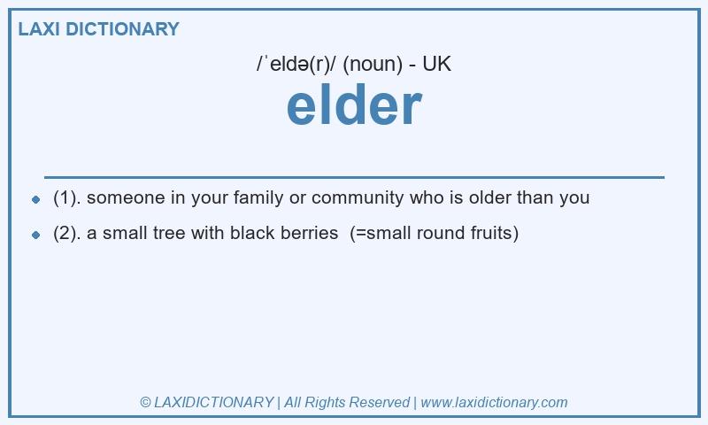 Definition elder in British English