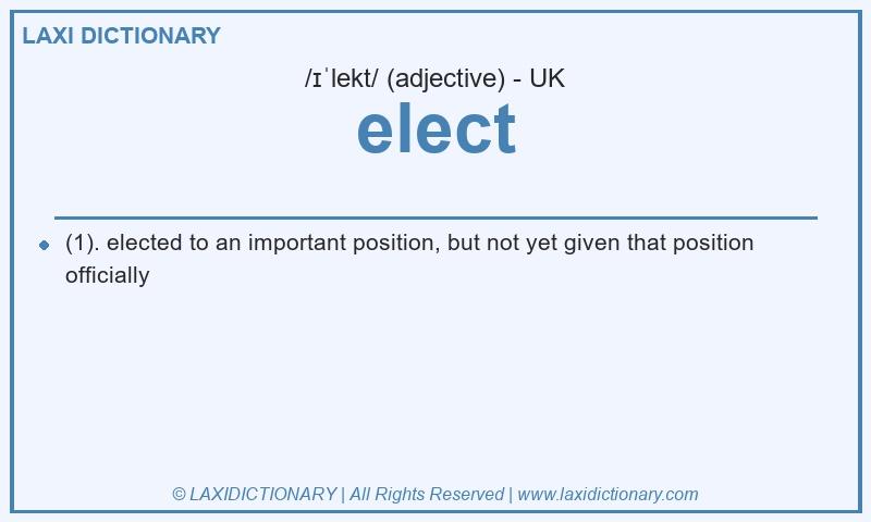 Definition elect in British English