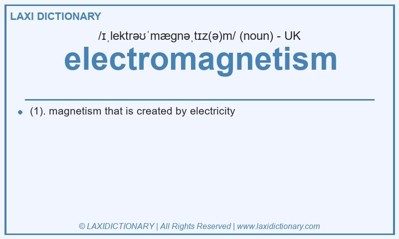 Definition electromagnetism in British English